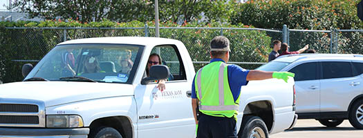 Enforcement officer directing traffic